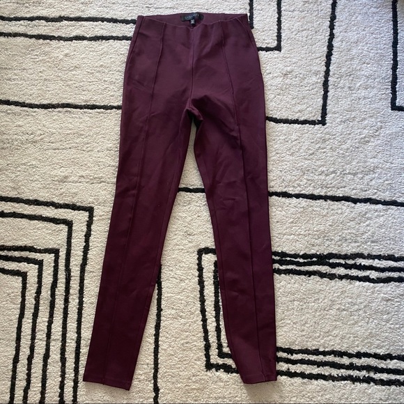 DYNAMITE Maroon High Rise Leggings Front Seam - Picture 2 of 6